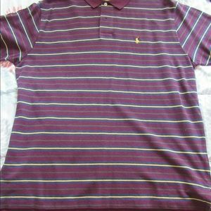 Polo by Ralph Lauren Golf Shirt maroon stripe